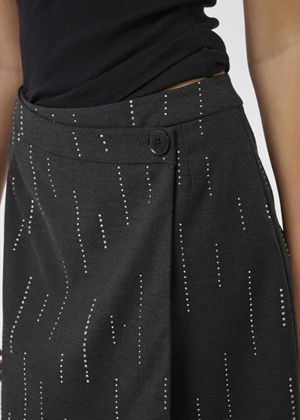 Adira mw wrap skirt Dark Grey Melange Gestuz 